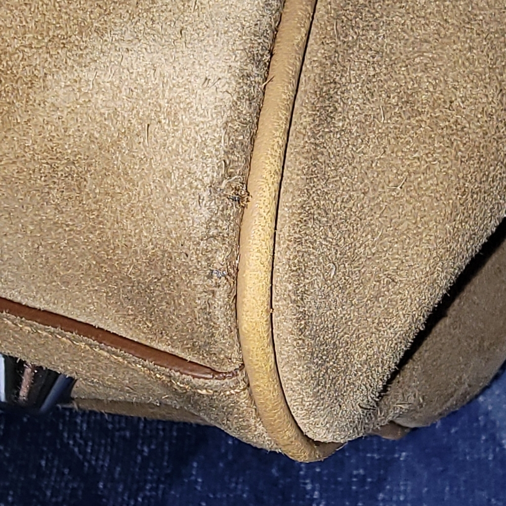 Coach Tan Suede Tote with Leather Trim - Picture 13 of 16